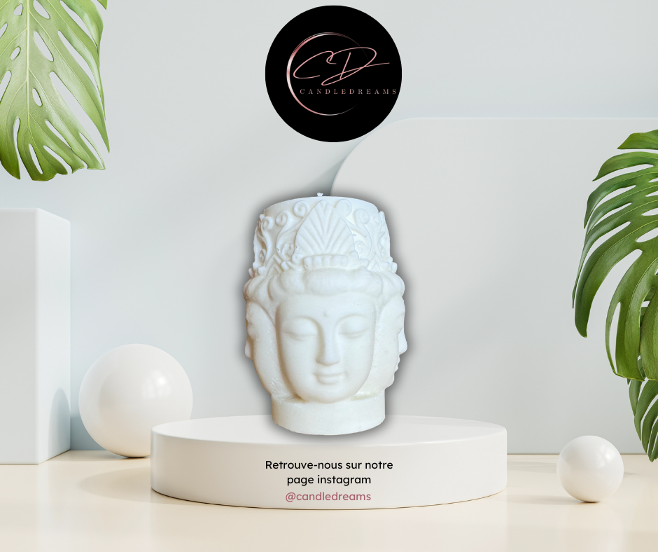 Bougie tête de bouddha