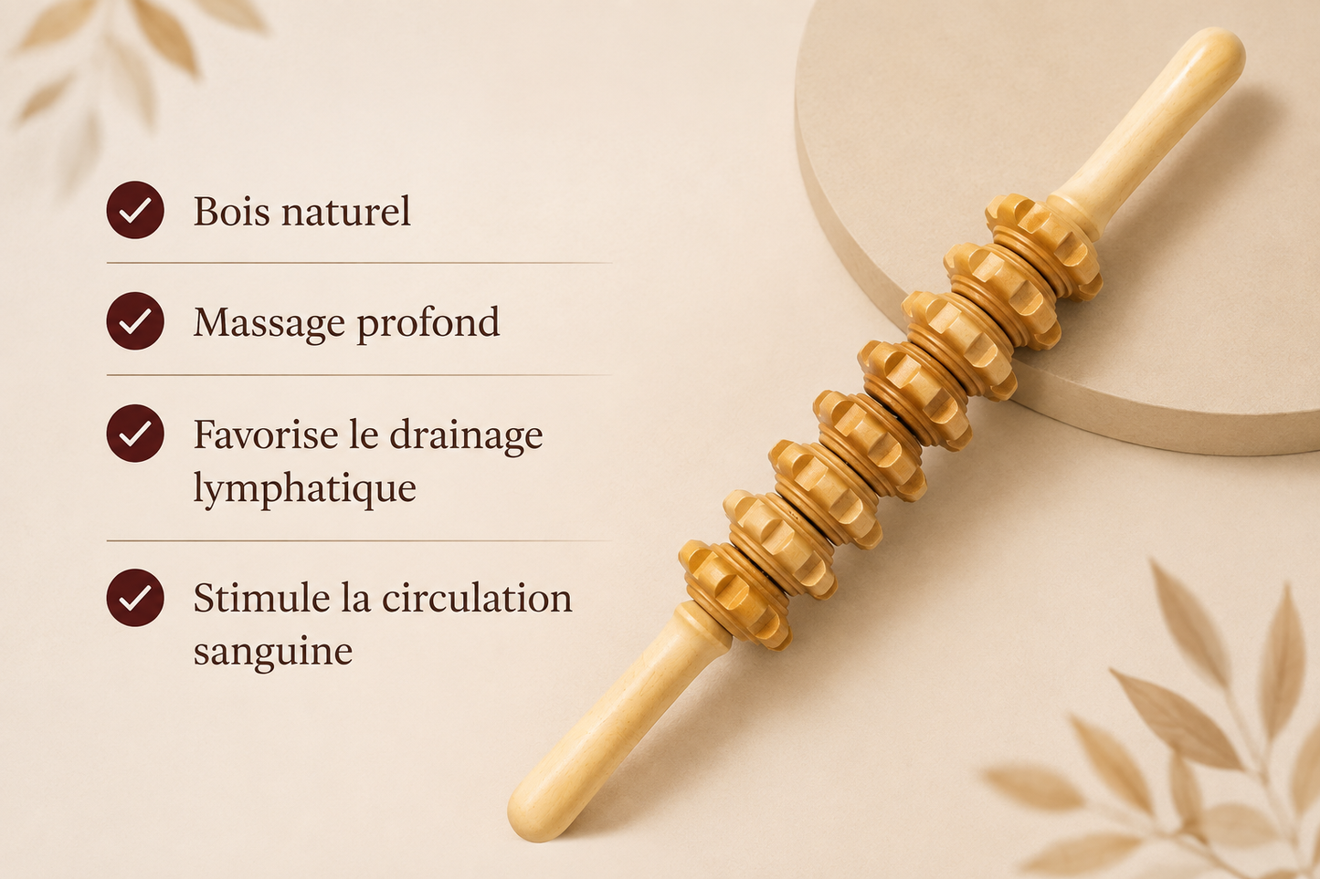 Grand rouleau de massage drainant