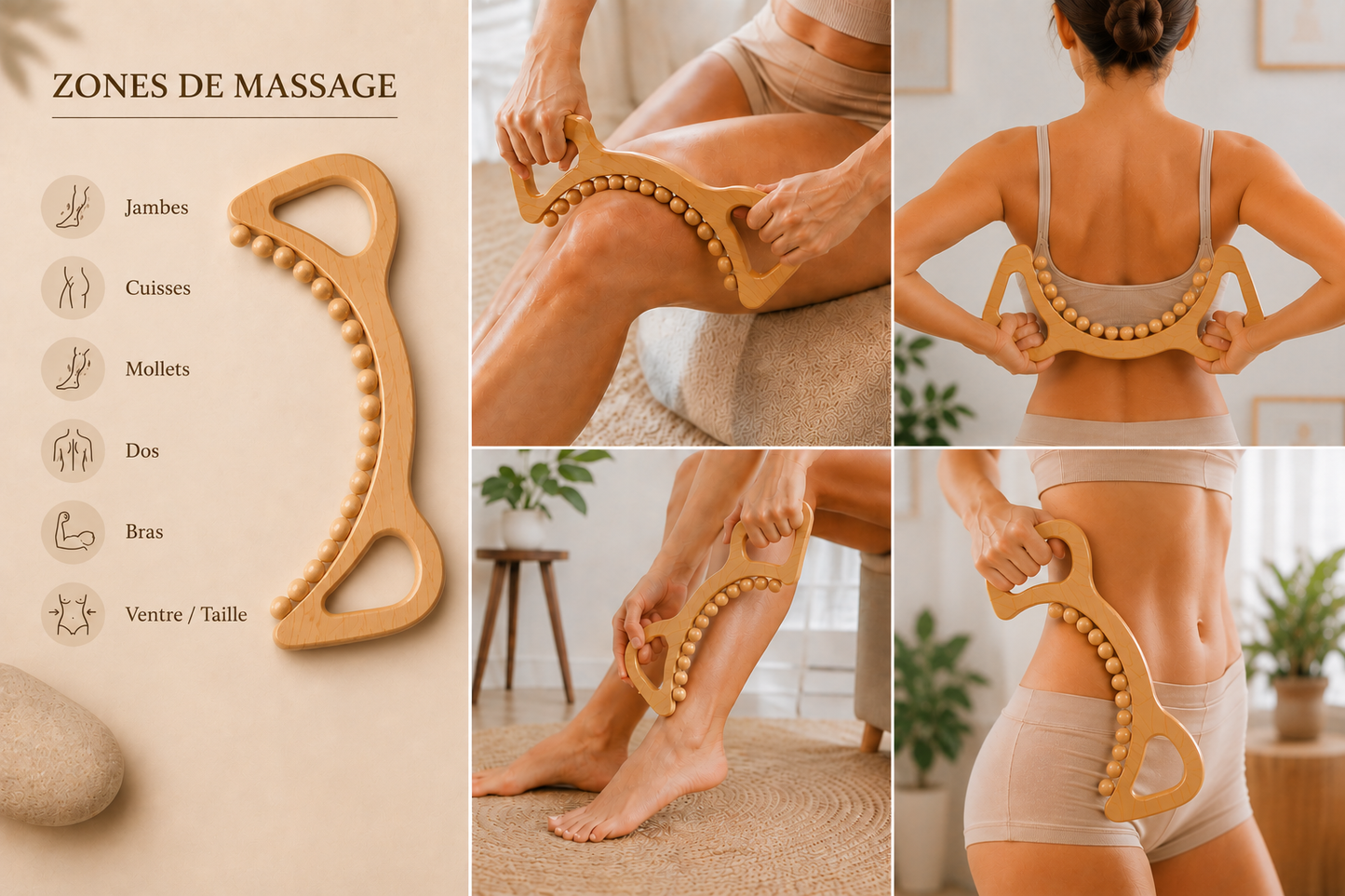 Arc de massage drainant en bois